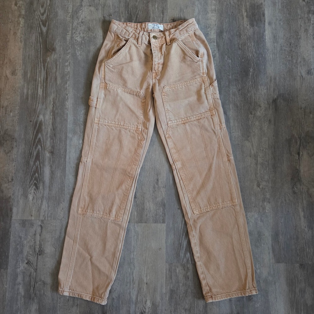 We The Free Free People Sawyer Carpenter Pants Tan Utility Denim 25 Mens